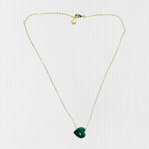 BaubleBar Jewelry - BaubleBar Juno Malachite Necklace Green Stone for Healing & Gold NWT 16+3 ext
